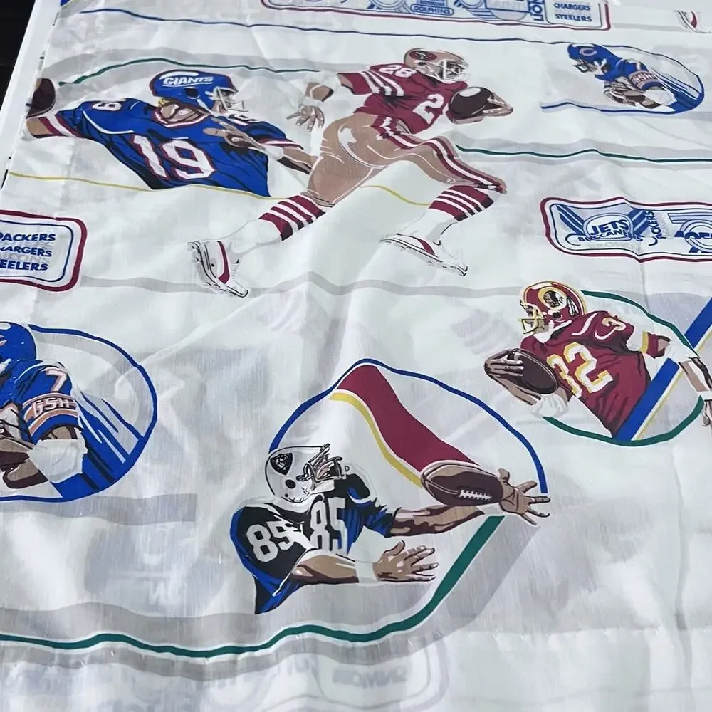 Vintage NFL Handmade Curtain Panel 62”x40